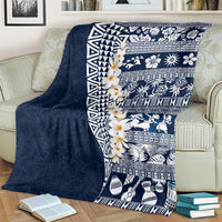 Hawaii Plumeria Tribal Vintage Blanket Special Blue LT03 - Polynesian Pride
