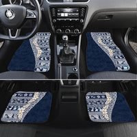 Hawaii Plumeria Tribal Vintage Car Mats Special Blue