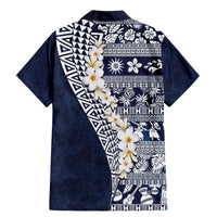 Hawaii Plumeria Tribal Vintage Family Matching Mermaid Dress and Hawaiian Shirt Special Blue