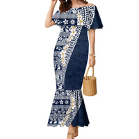 Hawaii Plumeria Tribal Vintage Mermaid Dress Special Blue LT03 Women Blue - Polynesian Pride
