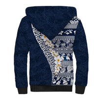 Hawaii Plumeria Tribal Vintage Sherpa Hoodie Special Blue LT03 - Polynesian Pride