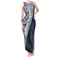 Hawaii Plumeria Tribal Vintage Tank Maxi Dress Special Blue LT03 Women Blue - Polynesian Pride