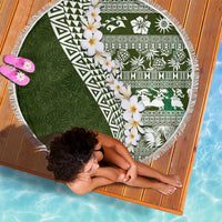 Hawaii Plumeria Tribal Vintage Beach Blanket Special Green LT03 - Polynesian Pride