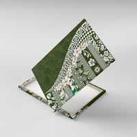 Hawaii Plumeria Tribal Vintage Canvas Wall Art Special Green LT03 With Frame Green - Polynesian Pride