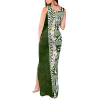 Hawaii Plumeria Tribal Vintage Tank Maxi Dress Special Green LT03 - Polynesian Pride
