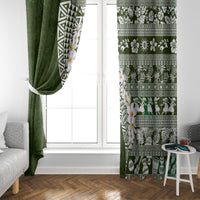 Hawaii Plumeria Tribal Vintage Window Curtain Special Green LT03 - Polynesian Pride
