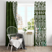 Hawaii Plumeria Tribal Vintage Window Curtain Special Green LT03 - Polynesian Pride