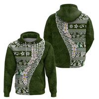 Hawaii Plumeria Tribal Vintage Zip Hoodie Special Green