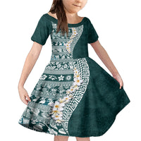 Hawaii Plumeria Tribal Vintage Family Matching Mermaid Dress and Hawaiian Shirt Special Turquoise