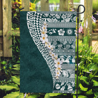 Hawaii Plumeria Tribal Vintage Garden Flag Special Turquoise LT03 Garden Flag Turquoise - Polynesian Pride