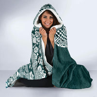 Hawaii Plumeria Tribal Vintage Hooded Blanket Special Turquoise LT03 - Polynesian Pride