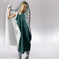 Hawaii Plumeria Tribal Vintage Hooded Blanket Special Turquoise LT03 - Polynesian Pride