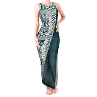 Hawaii Plumeria Tribal Vintage Tank Maxi Dress Special Turquoise LT03 Women Turquoise - Polynesian Pride