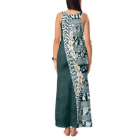 Hawaii Plumeria Tribal Vintage Tank Maxi Dress Special Turquoise LT03 - Polynesian Pride