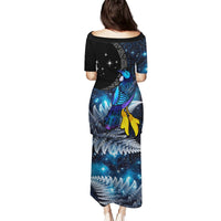 New Zealand Tui Bird Matariki Puletasi Galaxy Fern With Maori Pattern LT03 - Polynesian Pride