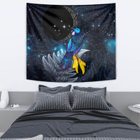New Zealand Tui Bird Matariki Tapestry Galaxy Fern With Maori Pattern