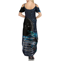 New Zealand Tui Bird Summer Maxi Dress Matariki Poetry Pattern Galaxy Style LT03 - Polynesian Pride