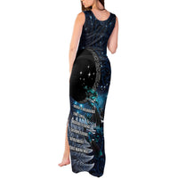 New Zealand Tui Bird Tank Maxi Dress Matariki Poetry Pattern Galaxy Style LT03 - Polynesian Pride