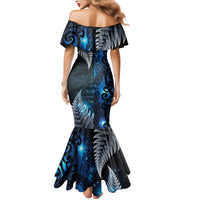New Zealand Matariki Mermaid Dress The Tribal Maori Face and Silver Fern LT03 - Polynesian Pride