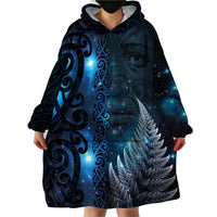 New Zealand Matariki Wearable Blanket Hoodie The Tribal Maori Face and Silver Fern
