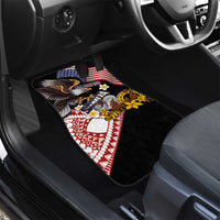 United States and American Samoa Together Car Mats Bald Eagle and Polynesian Traditional Culture with Plumeria