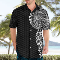 Hawaiian Traditional Tattoos Hawaiian Shirt Kakau Tribal Tropical Plant Motif Black Color