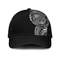 Hawaiian Traditional Tattoos Mesh Trucker Cap Kakau Tribal Tropical Plants Motif Black Color LT03 One Size Black Black - Polynesian Pride