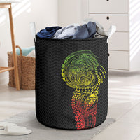 Hawaiian Traditional Tattoos Laundry Basket Kakau Tribal Tropical Plant Motif Kanaka Maoli Flag Color Inspired
