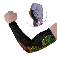 Hawaiian Traditional Tattoos Arm Sleeves Kakau Tribal Tropical Plant Motif Kanaka Maoli Flag Color Inspired
