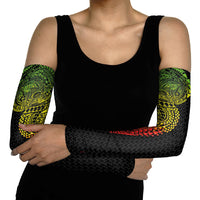 Hawaiian Traditional Tattoos Arm Sleeves Kakau Tribal Tropical Plant Motif Kanaka Maoli Flag Color Inspired