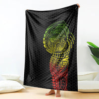 Hawaiian Traditional Tattoos Blanket Kakau Tribal Tropical Plant Motif Kanaka Maoli Flag Color Inspired