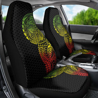 Hawaiian Traditional Tattoos Car Seat Cover Kakau Tribal Tropical Plant Motif Kanaka Maoli Flag Color Inspired