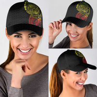 Hawaiian Traditional Tattoos Classic Cap Kakau Tribal Tropical Plants Motif Kanaka Maoli Flag Color Inspired