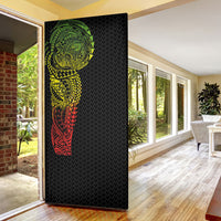 Hawaiian Traditional Tattoos Door Cover Kakau Tribal Tropical Plant Motif Kanaka Maoli Flag Color Inspired