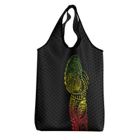 Hawaiian Traditional Tattoos Grocery Bag Kakau Tribal Tropical Plant Motif Kanaka Maoli Flag Color Inspired