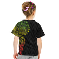 Hawaiian Traditional Tattoos Kid T Shirt Kakau Tribal Tropical Plant Motif Kanaka Maoli Flag Color Inspired