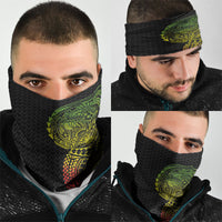 Hawaiian Traditional Tattoos Neck Gaiter Kakau Tribal Tropical Plant Motif Kanaka Maoli Flag Color Inspired