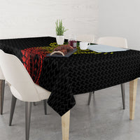 Hawaiian Traditional Tattoos Tablecloth Kakau Tribal Tropical Plant Motif Kanaka Maoli Flag Color Inspired