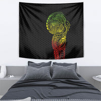 Hawaiian Traditional Tattoos Tapestry Kakau Tribal Tropical Plant Motif Kanaka Maoli Flag Color Inspired