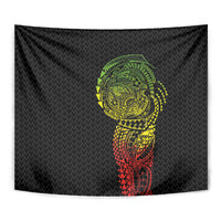 Hawaiian Traditional Tattoos Tapestry Kakau Tribal Tropical Plant Motif Kanaka Maoli Flag Color Inspired