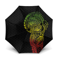 Hawaiian Traditional Tattoos Umbrella Kakau Tribal Tropical Plant Motif Kanaka Maoli Flag Color Inspired