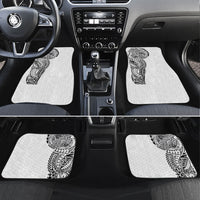 Hawaiian Traditional Tattoos Car Mats Kakau Tribal Tropical Plant Motif White Color