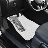 Hawaiian Traditional Tattoos Car Mats Kakau Tribal Tropical Plant Motif White Color