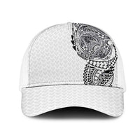 Hawaiian Traditional Tattoos Mesh Trucker Cap Kakau Tribal Tropical Plants Motif White Color LT03 One Size White White - Polynesian Pride