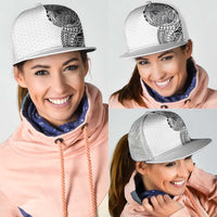 Hawaiian Traditional Tattoos Mesh Trucker Cap Kakau Tribal Tropical Plants Motif White Color LT03 - Polynesian Pride