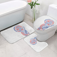 Hawaiian Traditional Tattoos Bathroom Set Kakau Tribal Tropical Plant Motif Hawaii Flag Color Inspired