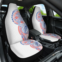 Hawaiian Traditional Tattoos Car Seat Cover Kakau Tribal Tropical Plant Motif Hawaii Flag Color Inspired