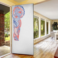 Hawaiian Traditional Tattoos Door Cover Kakau Tribal Tropical Plant Motif Hawaii Flag Color Inspired