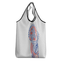 Hawaiian Traditional Tattoos Grocery Bag Kakau Tribal Tropical Plant Motif Hawaii Flag Color Inspired