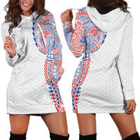 Hawaiian Traditional Tattoos Hoodie Dress Kakau Tribal Tropical Plant Motif Hawaii Flag Color Inspired